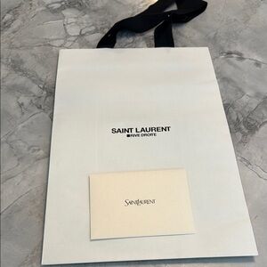 Saint Laurent Rive Droite White Gift/Shopping Tote w Black Handles & Gift Note